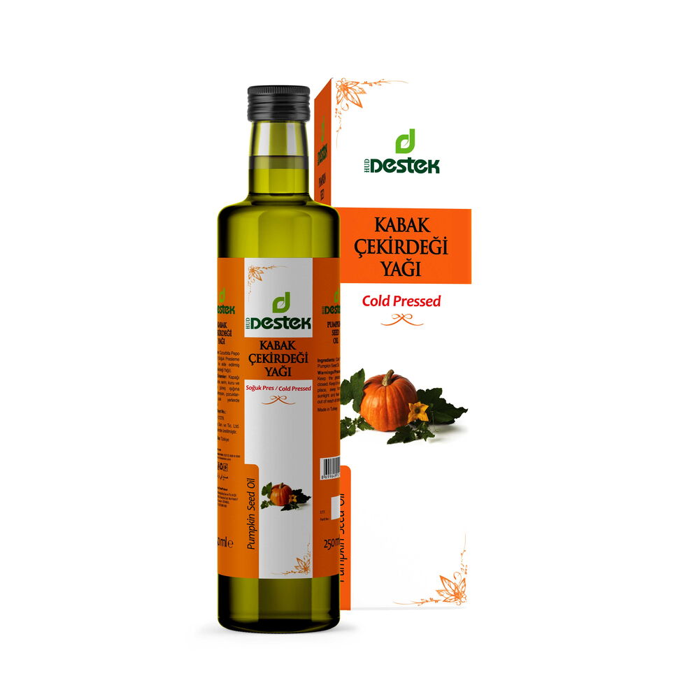 DESTEK KABAK ÇEKİRDEĞİ YAĞI 250 ML (SOĞUK PRES)